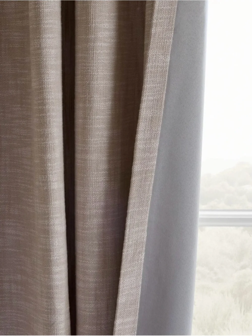 Quince Room Darkening Textured Cotton Curtain Panel - Oatmeal- 48x84